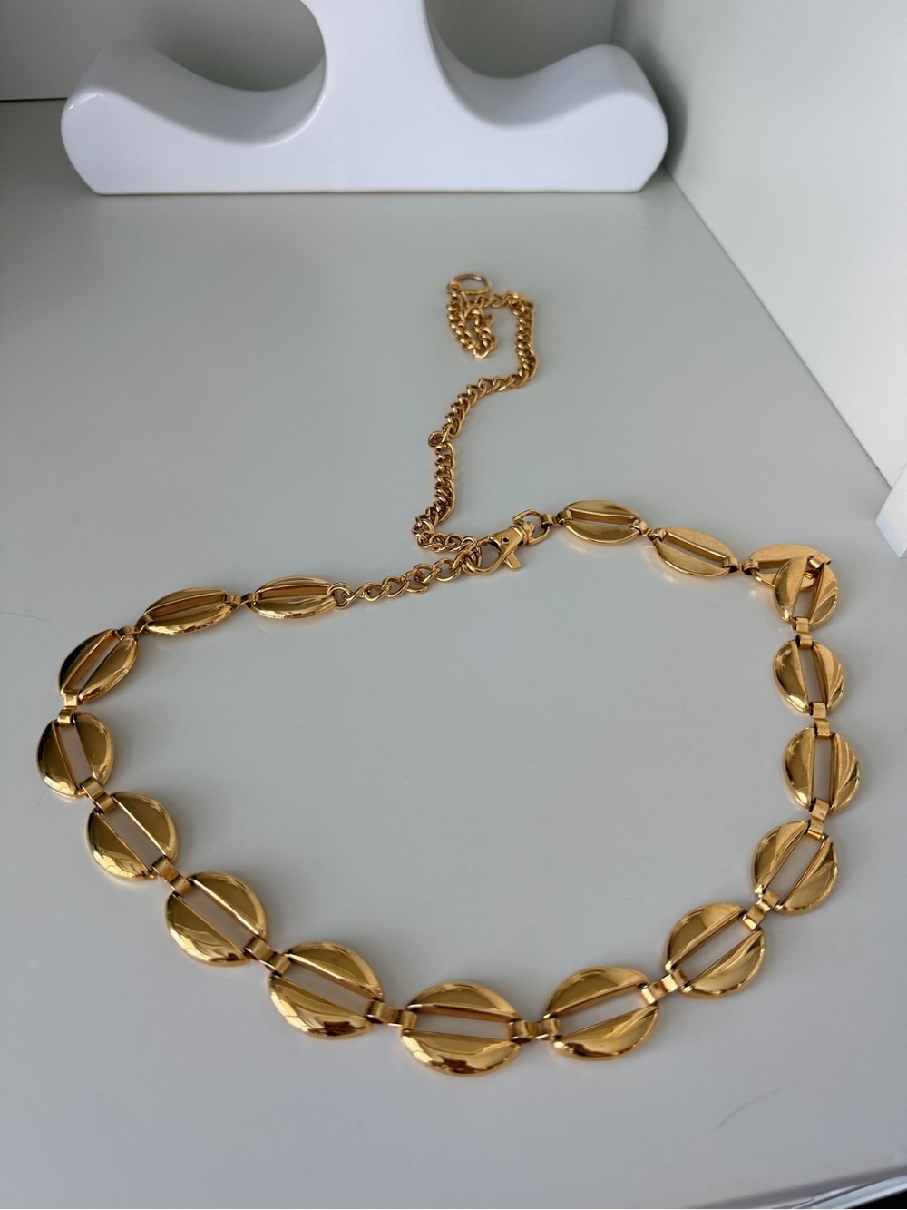 Vintage 90’S Gold Chain Link Loop Belt Women’s Size 11”-21” Inches
